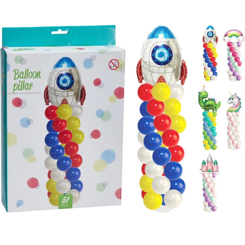 Ballongsett med stativ 51 ballonger | 5 varianter