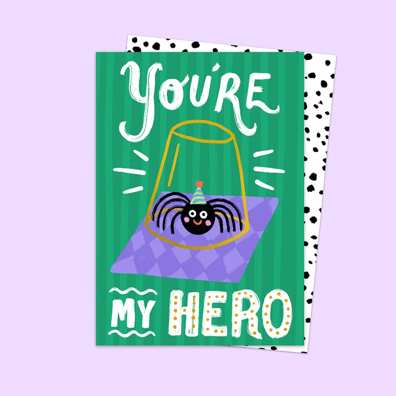 You're My Hero Greetings Card by Eleanor Bowmer