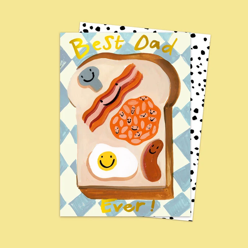 Best Dad Fry Up Greetings Card by Eleanor Bowmer