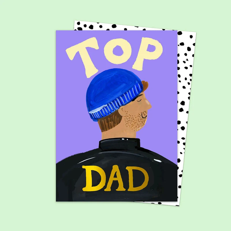 Top Dad Greetings Card by Eleanor Bowmer