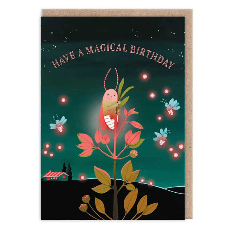Firefly Birthday Greetings Card by Joo Joo Paper