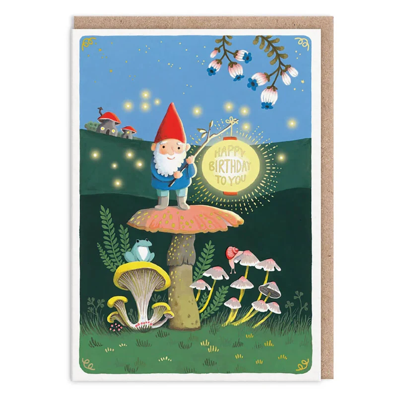 Birthday Gnome Greetings Card by Joo Joo Paper