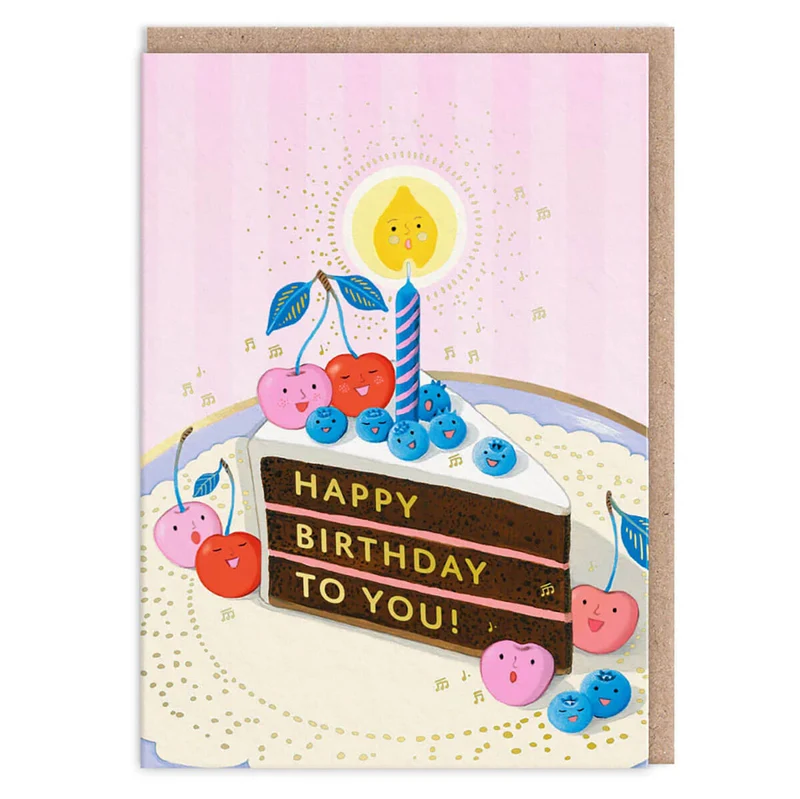 Berry Serenade Birthday Greetings Card by Joo Joo Paper