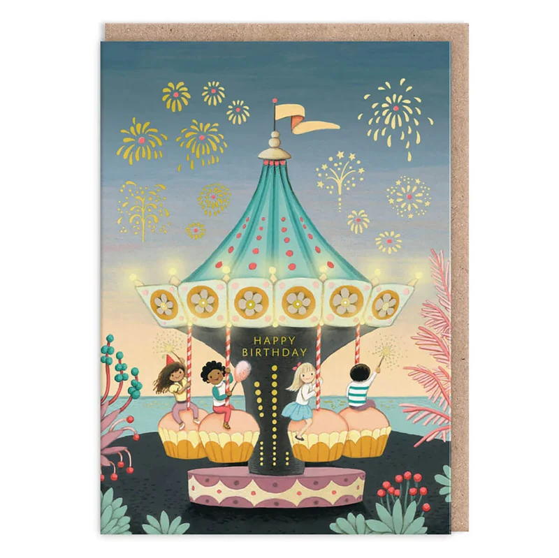 Carousel Birthday Greetings Card by Joo Joo Paper