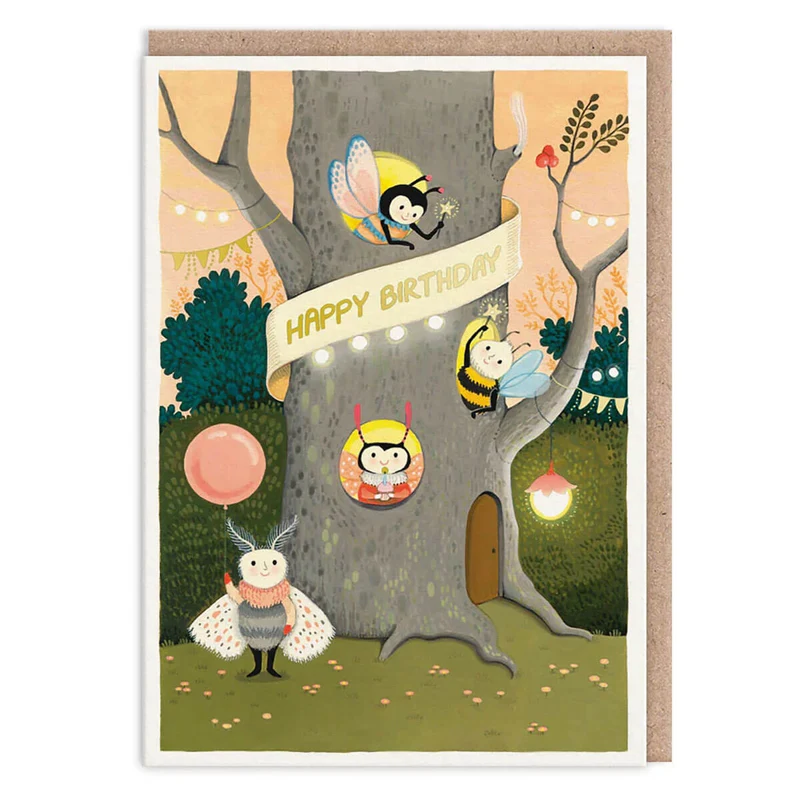 Tree Apartment Birthday Greetings Card by Joo Joo Paper