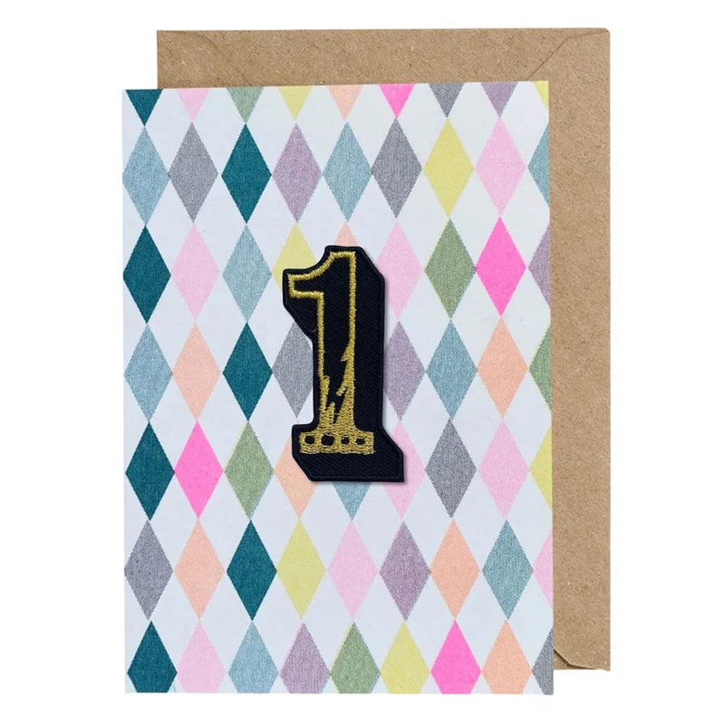 Circus Embroidered Age Card by Petra Boase - Age 1