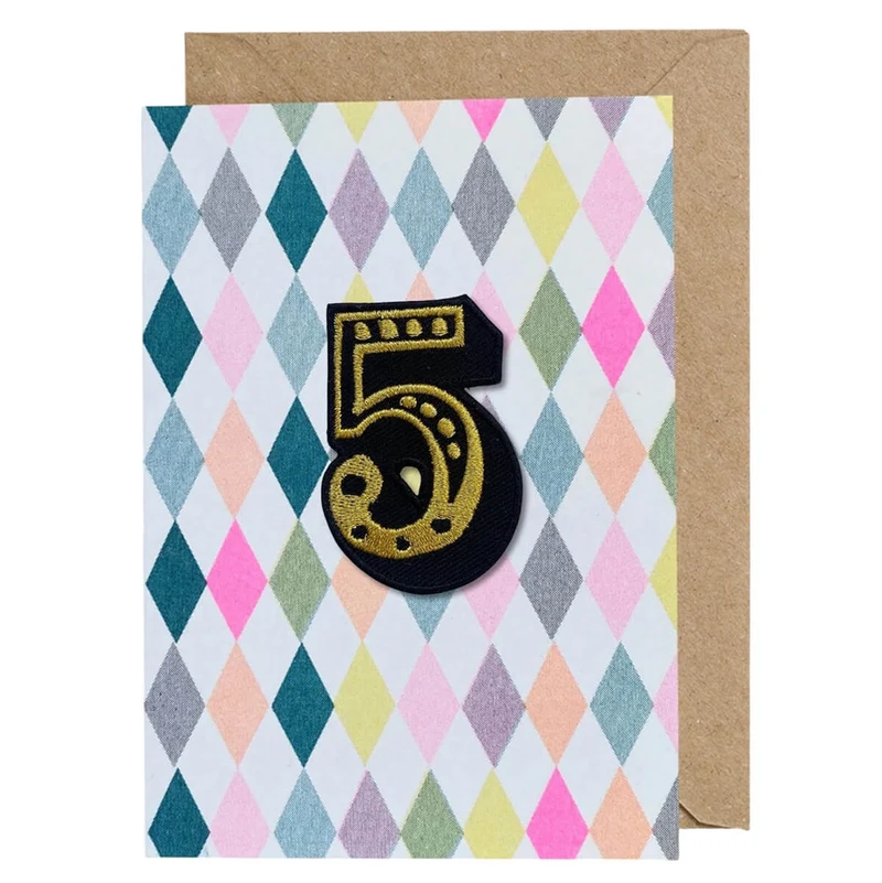 Circus Embroidered Age Card by Petra Boase - Age 5