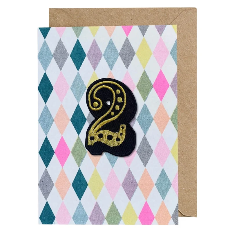 Circus Embroidered Age Card by Petra Boase - Age 2