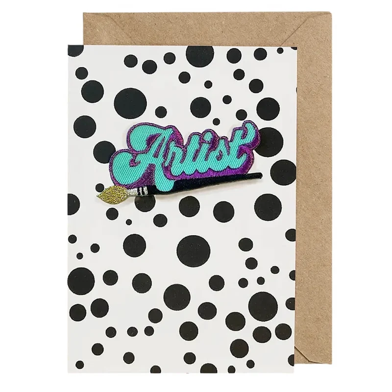 Artist Iron On Patch Greetings Card by Petra Boase