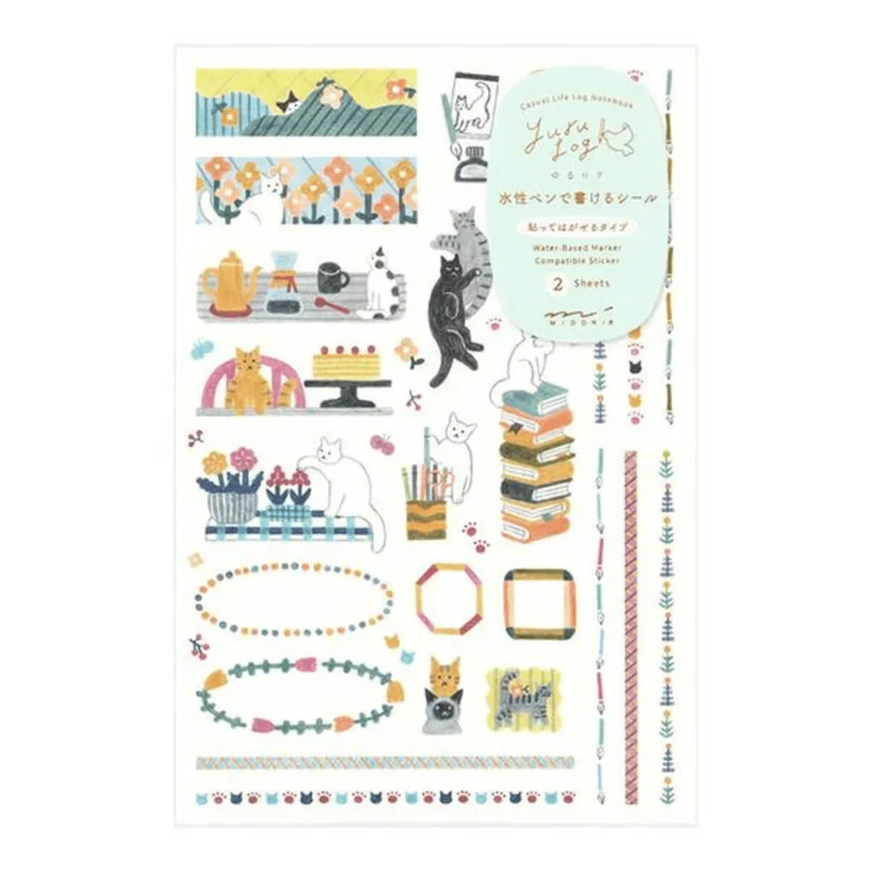 Cat Yuru Log Stickers by Midori