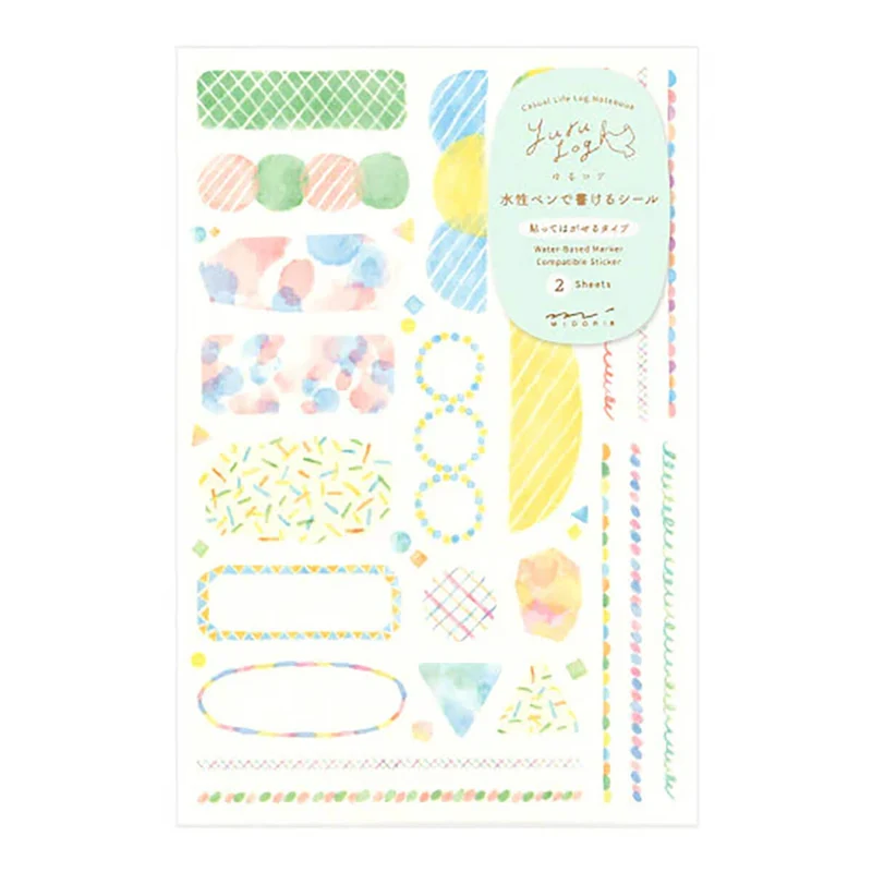 Watercolour Yuru Log Stickers by Midori