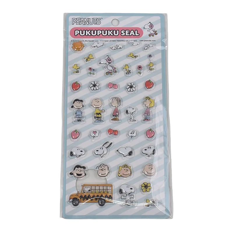 Snoopy & Friends Roller Skating Pukupuku Puffy Seal Stickers by Peanuts