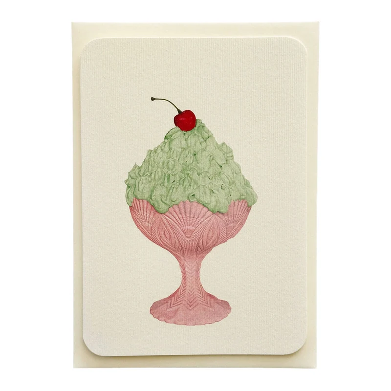 Pistachio Chantilly Cream Greetings Card by Canonbury Press
