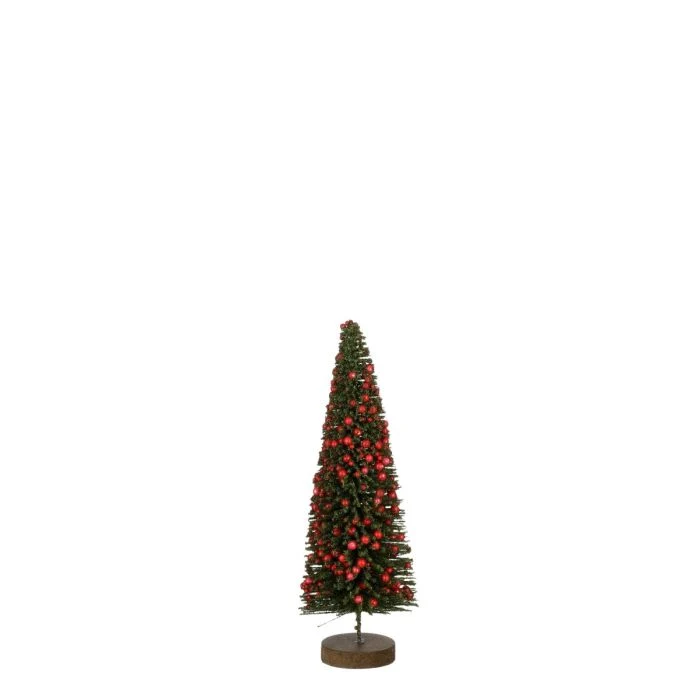 Träd grönt med röda bär 28 cm högt