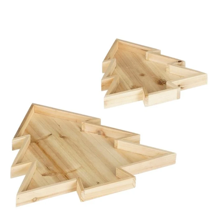 Set med två julgransbrickor