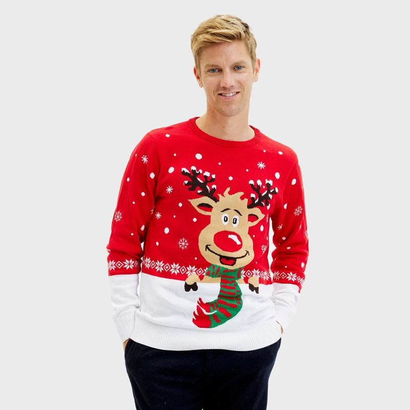 Rudolfs Julesweater Rød - Herre.