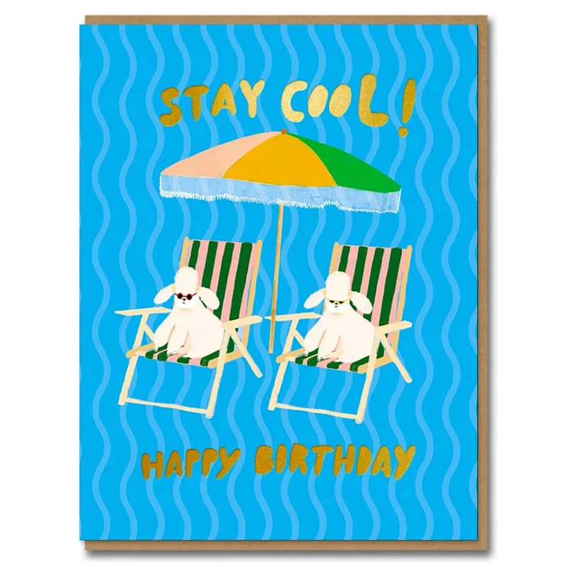 Cool Poodles Birthday Greetings Card by Carolyn Suzuki for 1973
