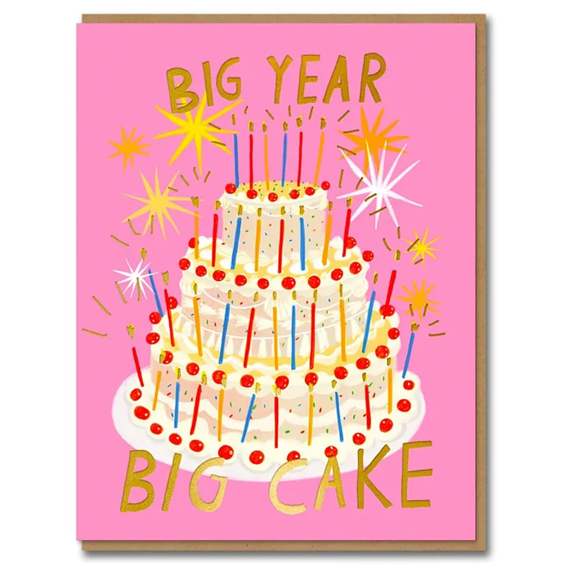 Gigantic Cake Birthday Greetings Card by Carolyn Suzuki for 1973