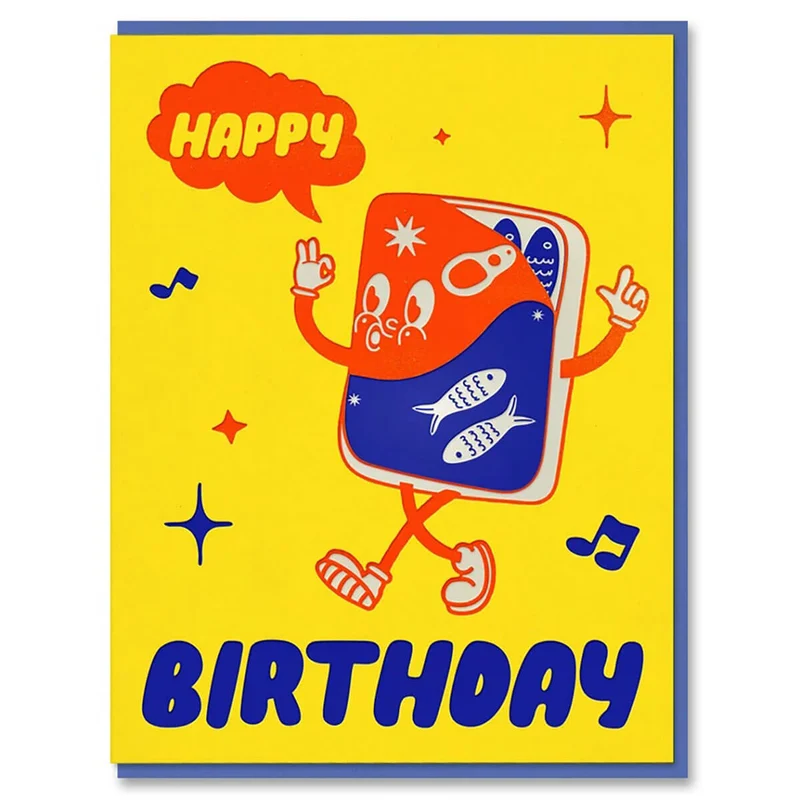 Tinned Fish Birthday Greetings Card by The Toonies for 1973