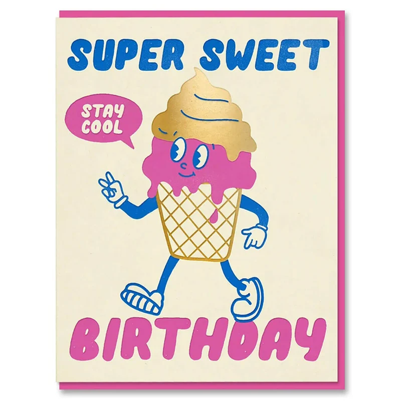 Ice Cream Birthday Greetings Card by The Toonies for 1973