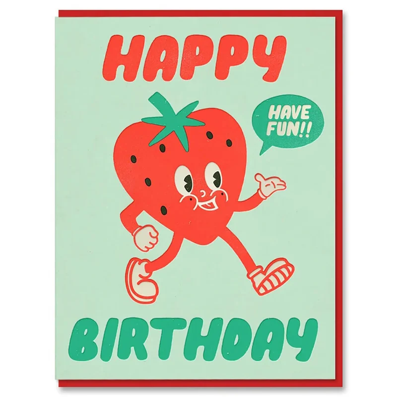 Strawberry Birthday Greetings Card by The Toonies for 1973