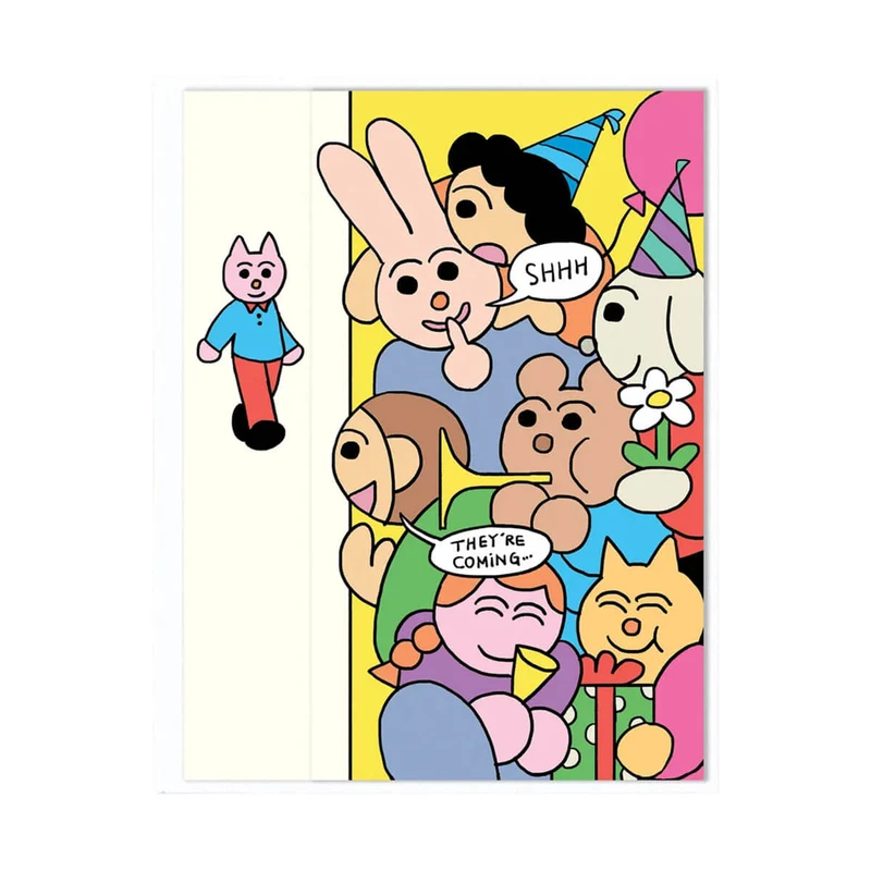 Shhh Surprise Fold Out Greetings Card by Momoe Narazaki for Wrap