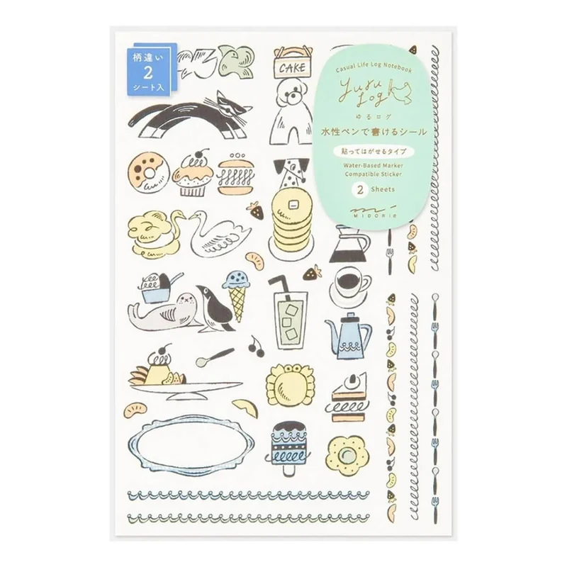 Sweets & Animals Yuru Log Stickers by Midori
