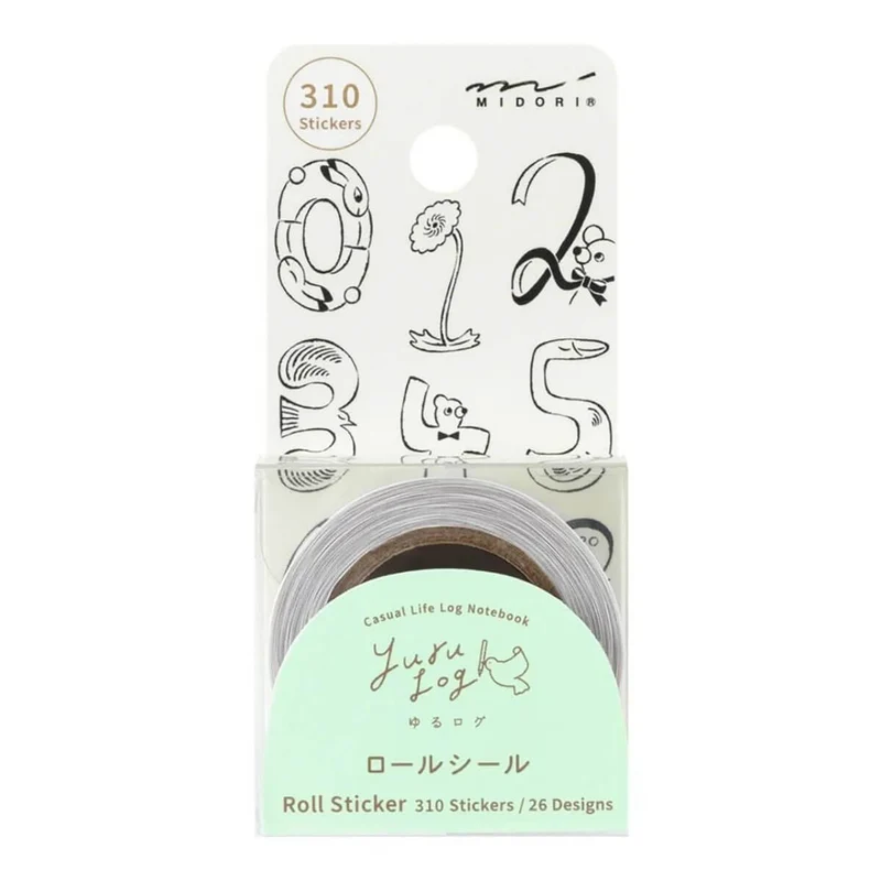 Numbers Yuru Log Roll Stickers by Midori