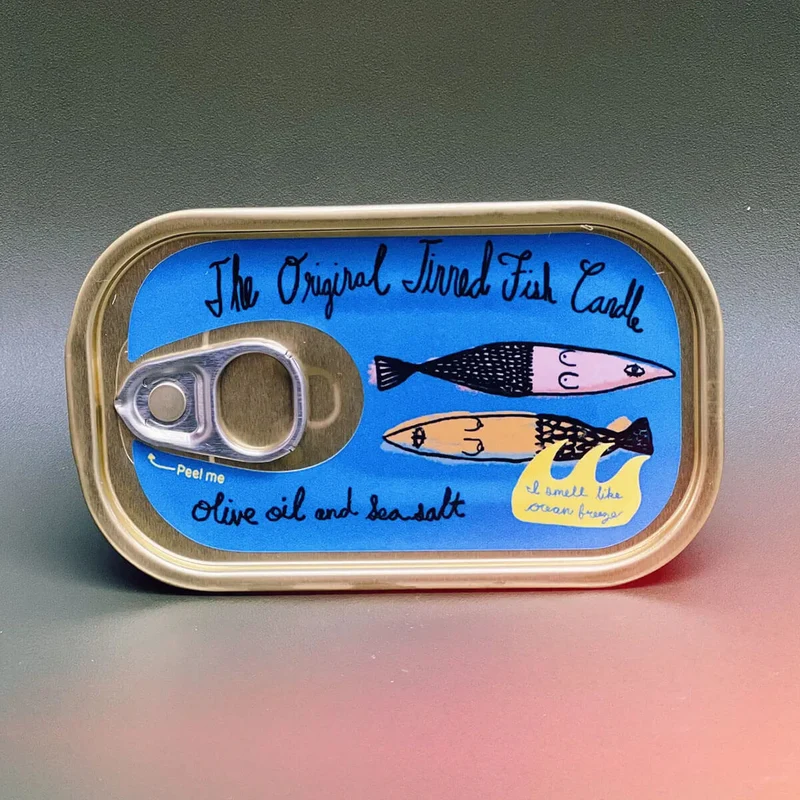 Olive Oil & Sea Salt Tinned Fish Candle by Tinned Candle