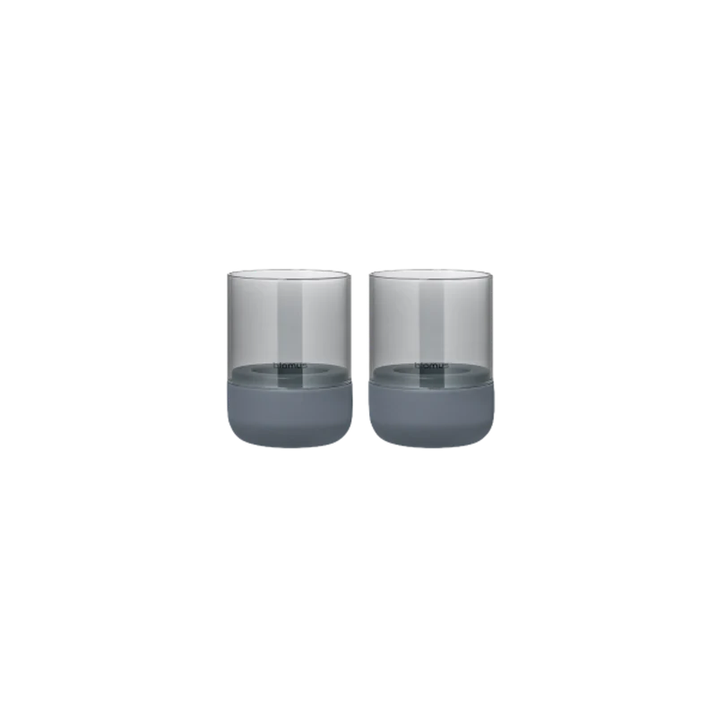 Ljuslykta Calma 9,5 cm steel gray/smoke 2-pack