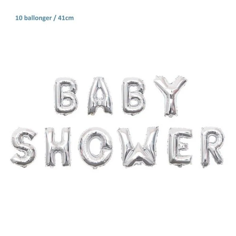 Tinka Folieballonger Babyshower Sølv 41cm