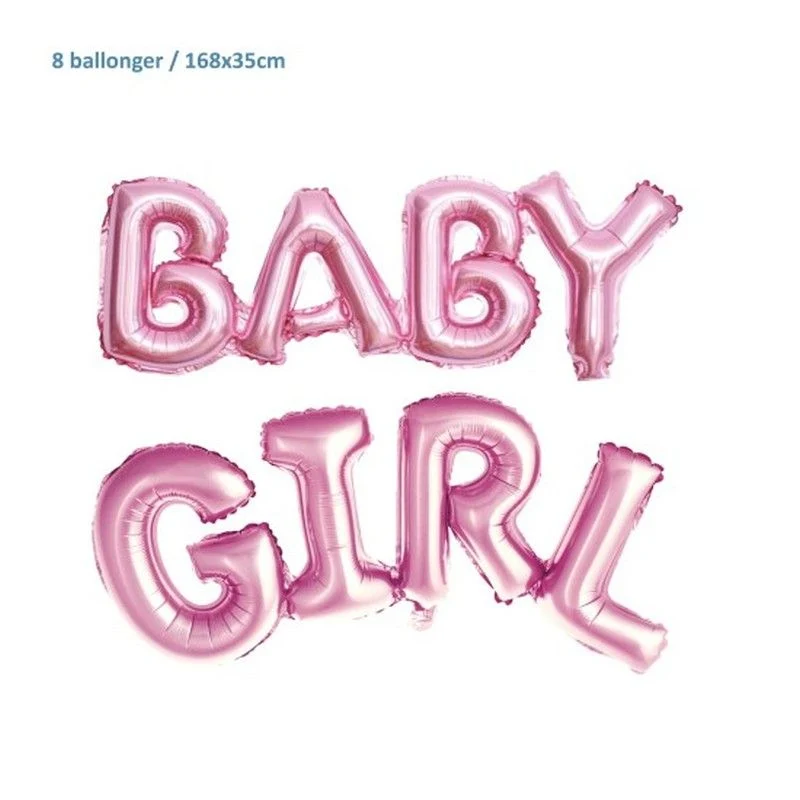 Tinka Folieballonger Babygirl Rosa 168x35 cm