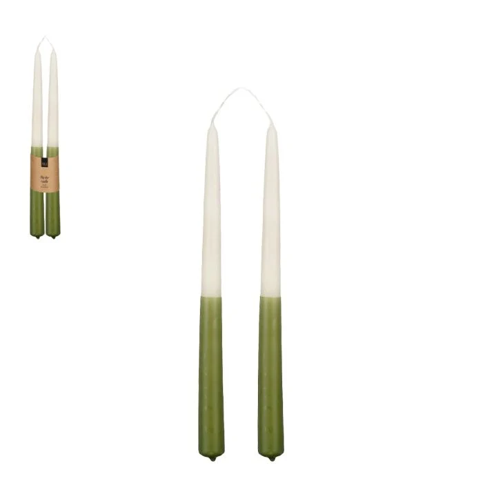 Tvåfärgad ljus gräsgrön/vit 2-pack