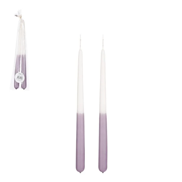 Tvåfärgad ljus lila/vit 2-pack