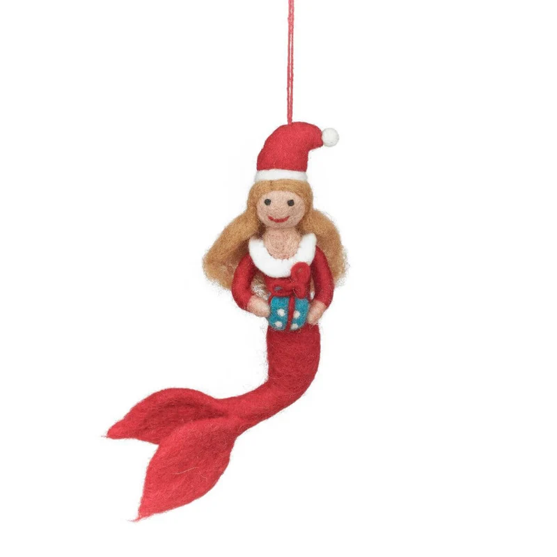 Christmas Mermaid Hanging Decoration by Felt So Good