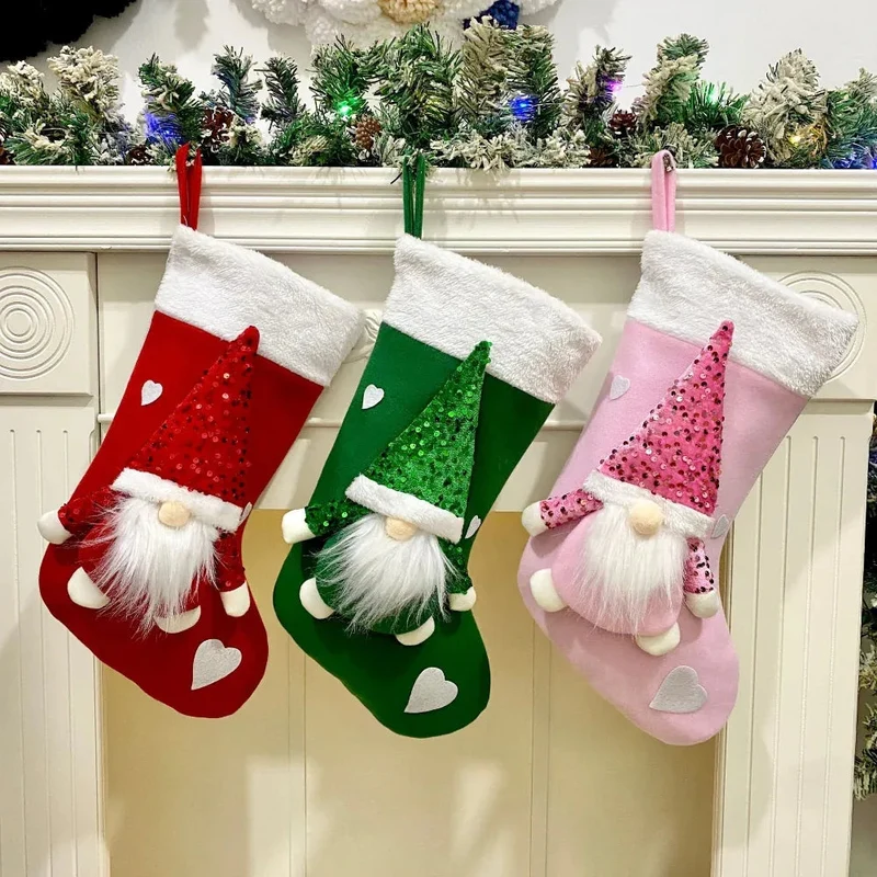Christmas Decorations Sock Shaped Gift Bags