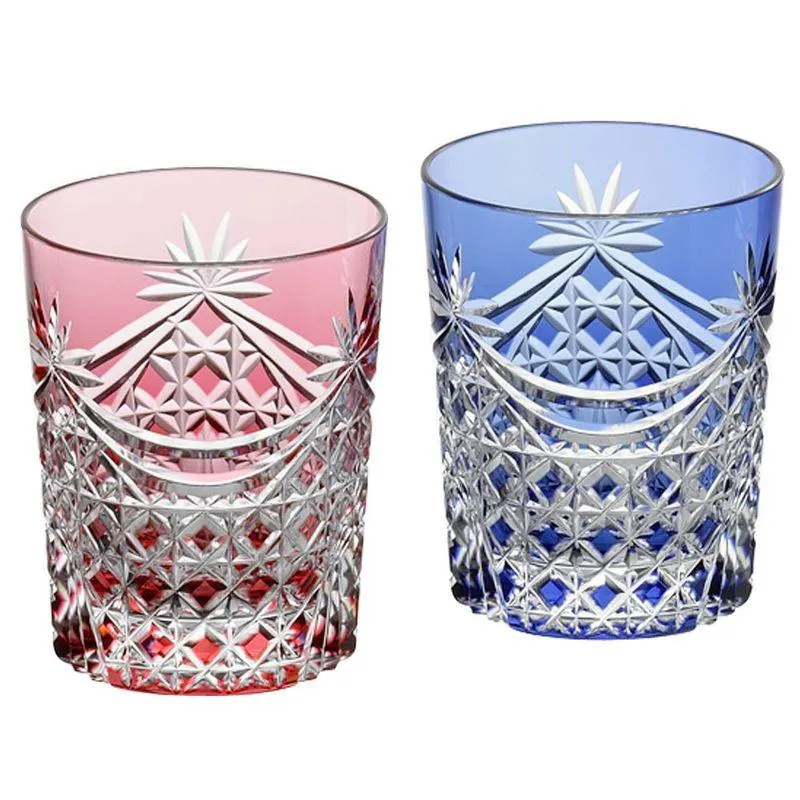 Kagami Kristall Edo Kiriko Glas Blå TPS370-2835-AB
