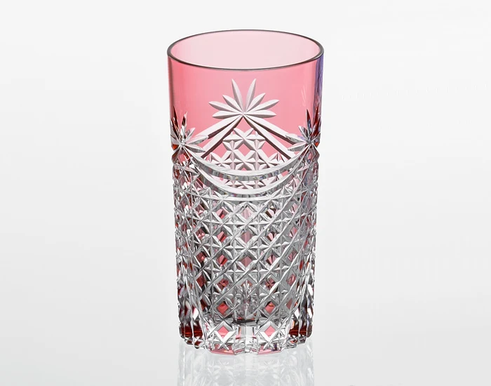 Kagami Kristall Edo Kiriko Glas Röd T369-2835-CAU