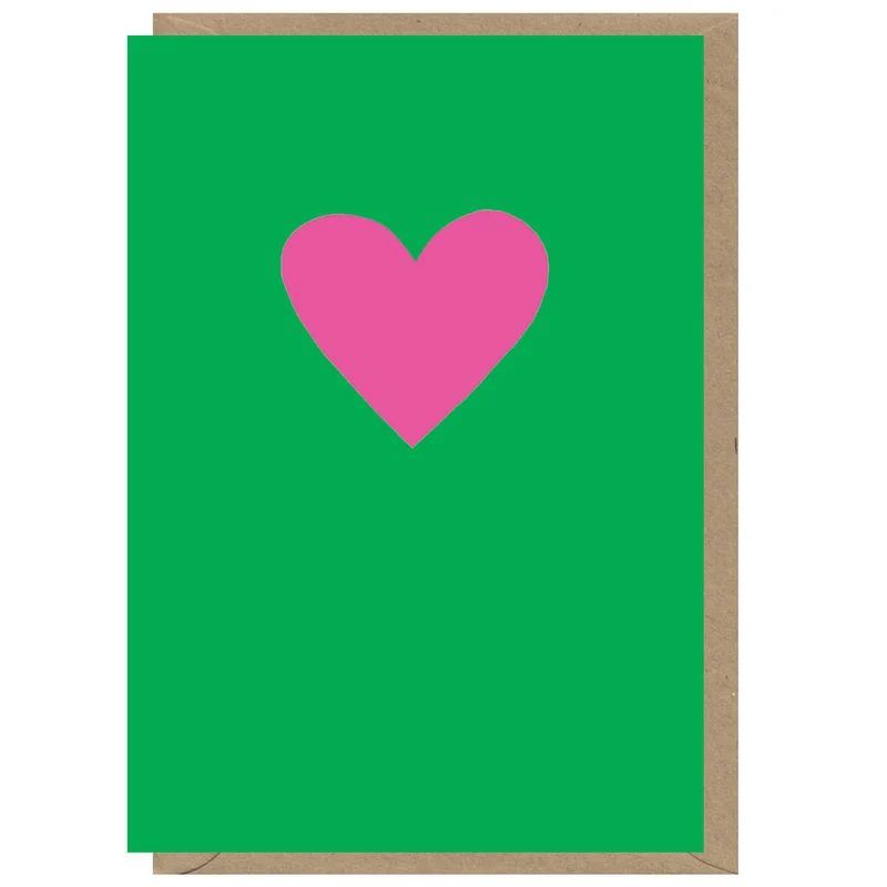 Neon Pink on Green Greetings Card by Dominic Early for Earlybird Designs