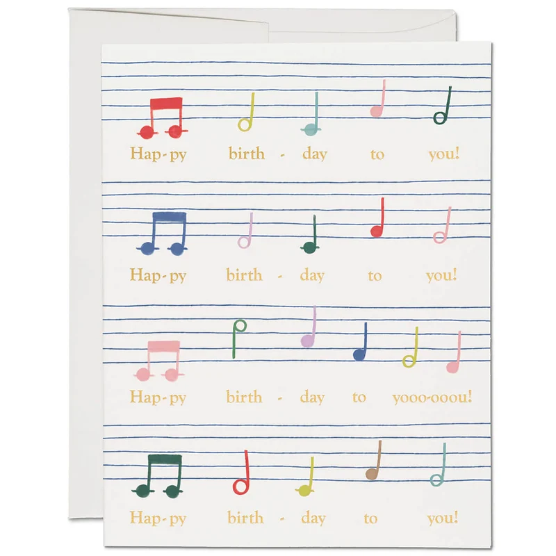 Birthday Song Greetings Card by Red Cap Cards