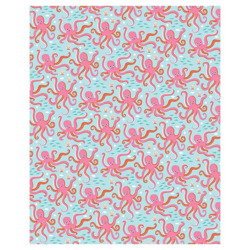 Pink Octopi Gift Wrap by Nadia Taylor for Earlybird Designs