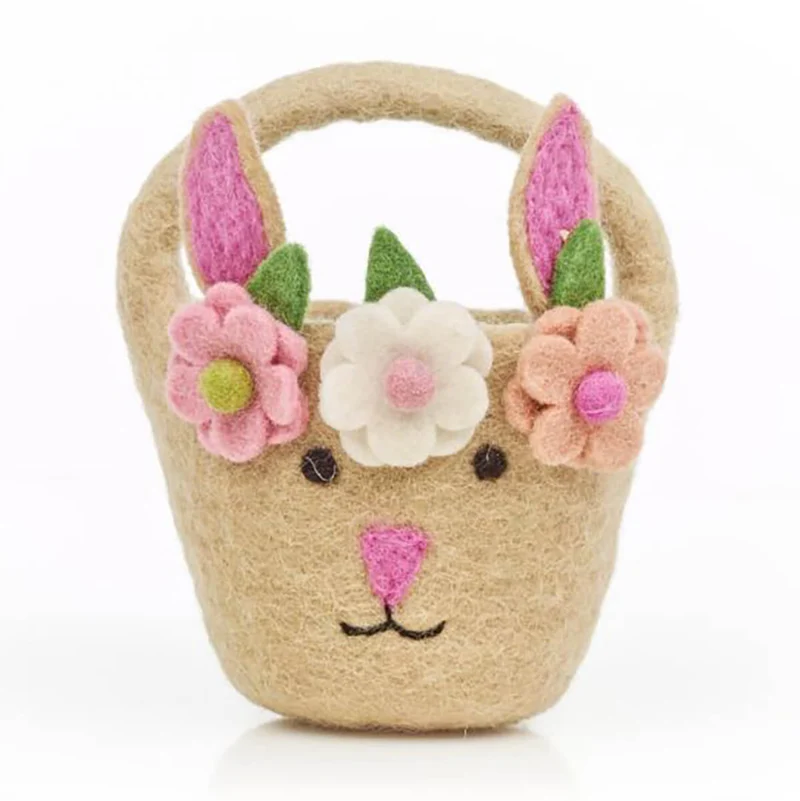 Eggcellent Easter Bucket in Beige Bunny by Felt So Good
