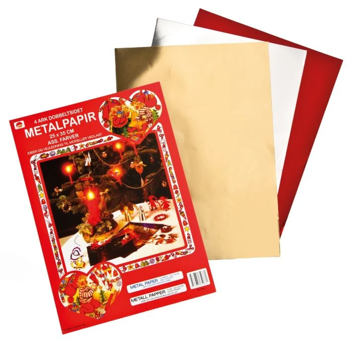 Metalliskt papper med mallar