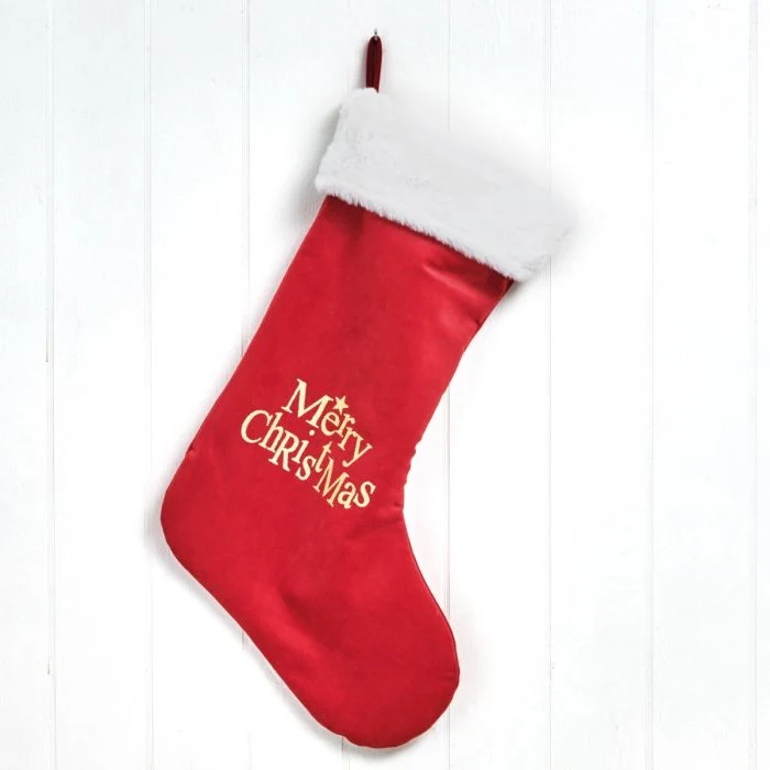 Stor julstrumpa i velour