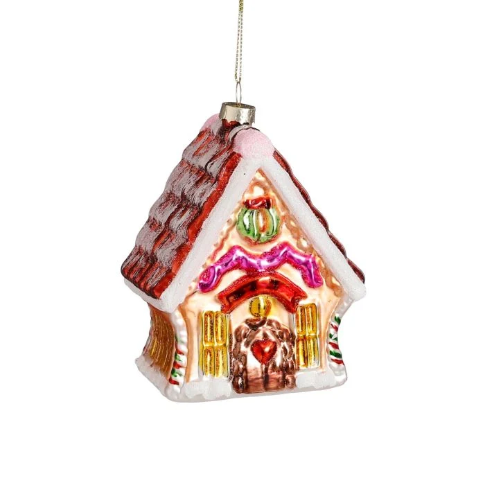 Julgranskula Hus med krans och hjärta