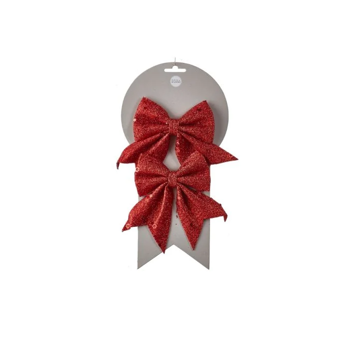 Rosetter röda med glitter 2-pack