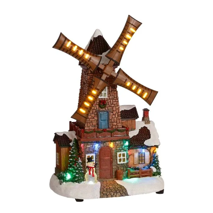 Väderkvarn med hus