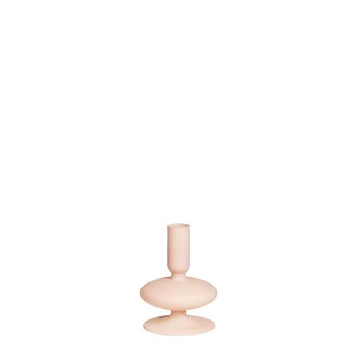 Fabia ljusstake i glas rosa