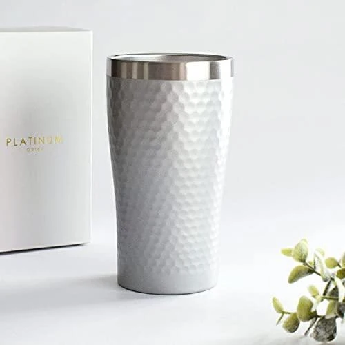 Oribe Platinum Thermo Tumbler Silver Boxed Vakuumisolerad Värmehållande Kylahållande Present Present Nytt Liv