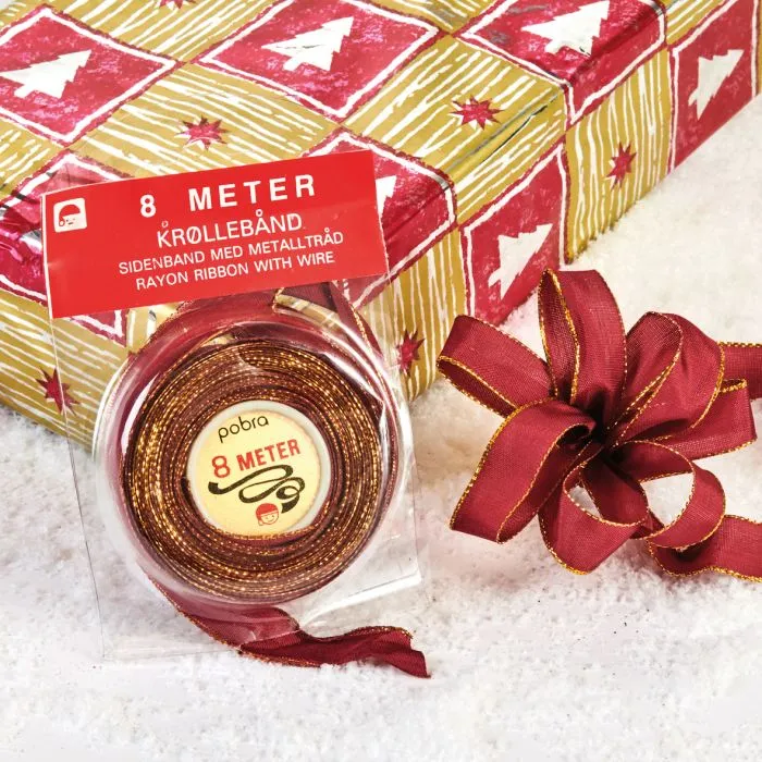 Julklappsband Röd/Guld